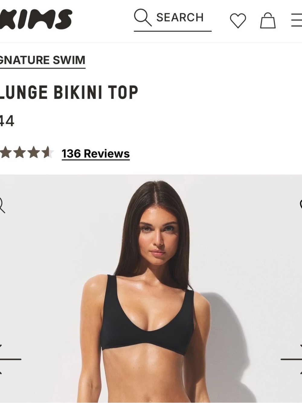 SKIMS Signature Swim Plunge Triangle Swim Top NWT